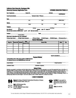 California State University Extension Registration Form