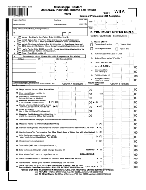 Mississippi State Income Tax Return Amendment Form