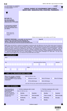 US Census Bureau Form E-4