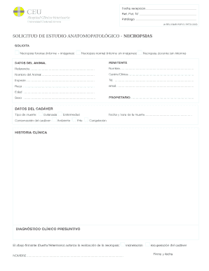 Solicitud de Estudio Anatomopatológico - Necropsias