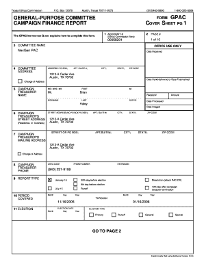 Texas General-Purpose Committee Form GPAC