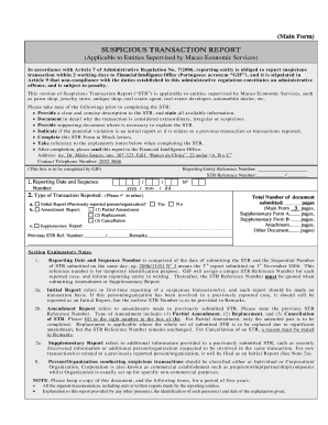 Macao Suspicious Transaction Report