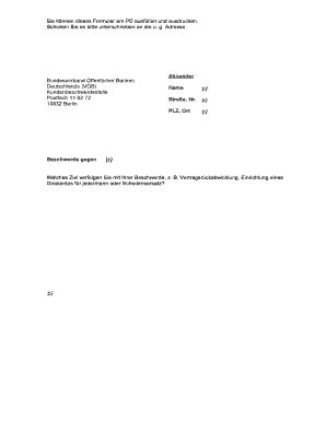 Beschwerdeformular für Banken