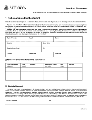 University of Alberta Medical Statement