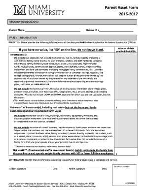 Parent Asset Form