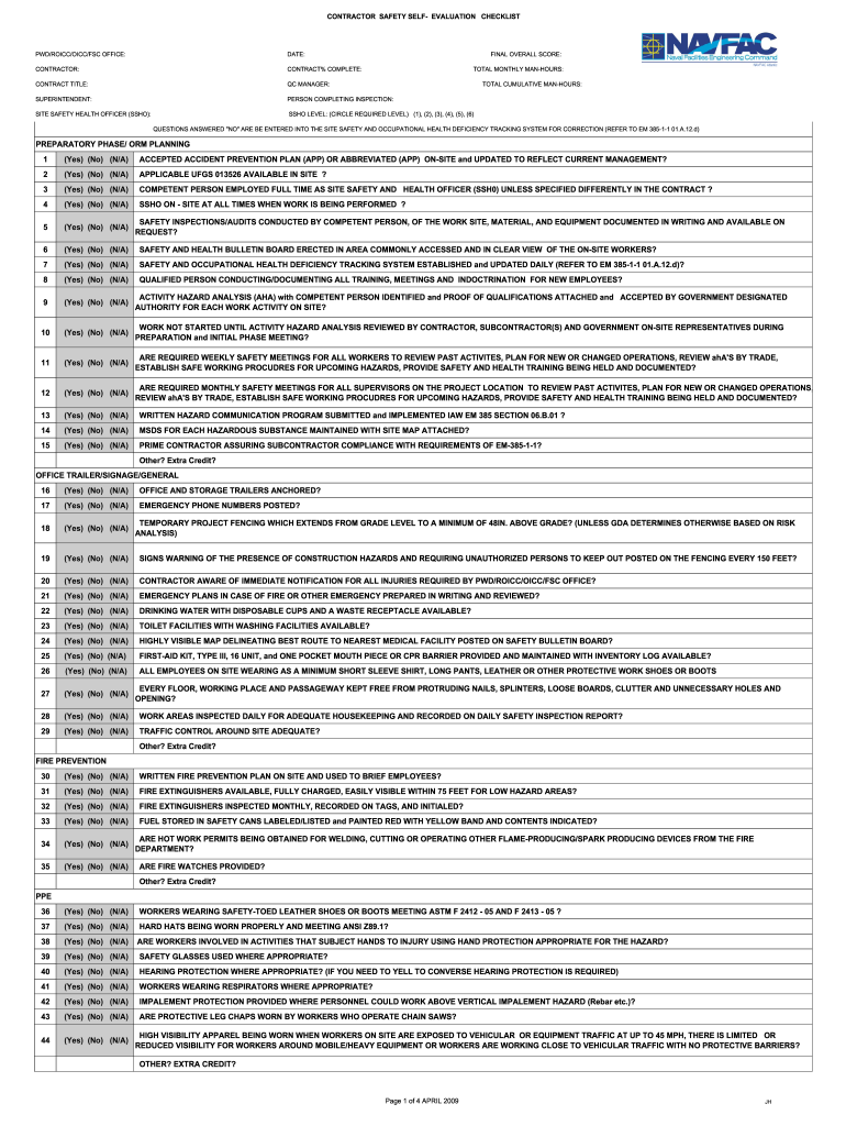 subcontractor evaluation checklist Preview on Page 1