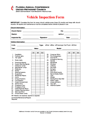 Vehicle Inspection Form