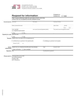 Swiss Pension Fund Early Withdrawal Request