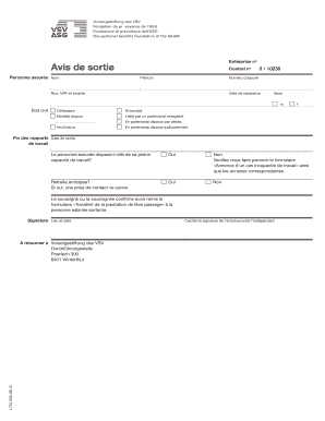 Avis de sortie
