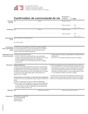 Confirmation de communauté de vie