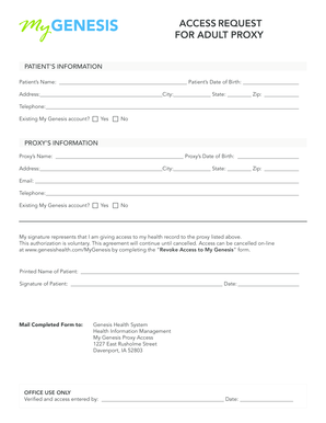 Adult Proxy Access Request Form
