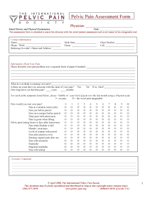 Pelvic Pain Assessment Form