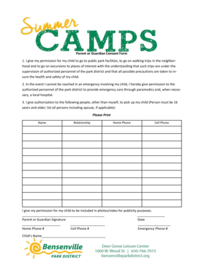 Parent or Guardian Consent Form