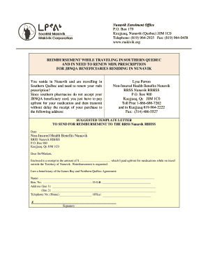 Nunavik Prescription Reimbursement Form
