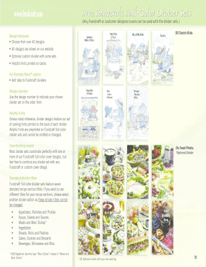 Fundcraft Recipe Divider Sets Order Form