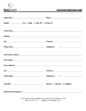 Heartgard Medication Form