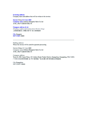 Invoice Address Template