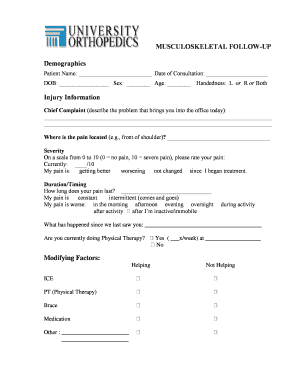 Musculoskeletal Follow-Up Form