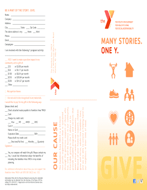 Hamilton Area YMCA Donation Form