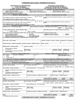 Canadian Cadets Membership Application