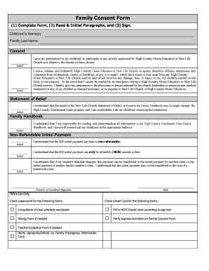 Family Consent Form