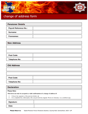 Pensioner Address Change Form