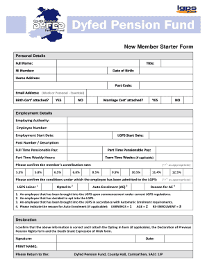 New Member Starter Form