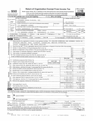 Form 990 (2013) Part III Statement of Program Service Accomplishments