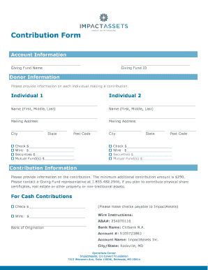 ImpactAssets Contribution Form