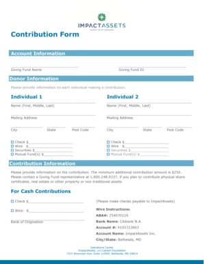 ImpactAssets Contribution Form