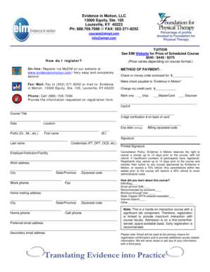 Evidence in Motion Course Registration Form