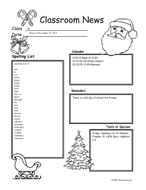 Classroom Newsletter Template
