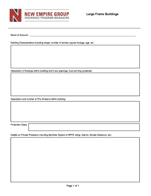 Large Frame Buildings Fire Safety Assessment Form