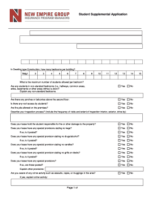 Student Supplemental Application