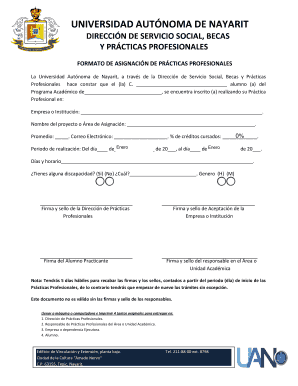 Formato de Asignación de Prácticas Profesionales