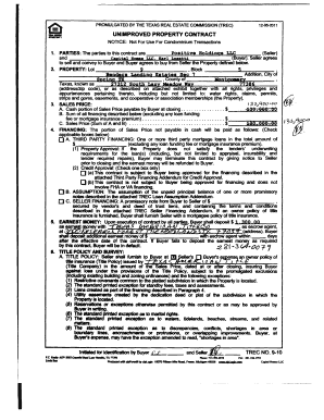 Texas Unimproved Property Contract