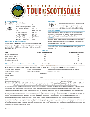 Tour de Scottsdale Registration Form
