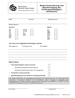 Prüfungsrücktritt und Bescheinigung der Prüfungsunfähigkeit