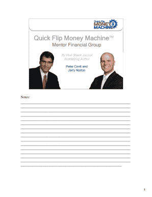 Quick Flip Money Machine Training Notes