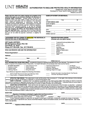 Authorization to Disclose Protected Health Information