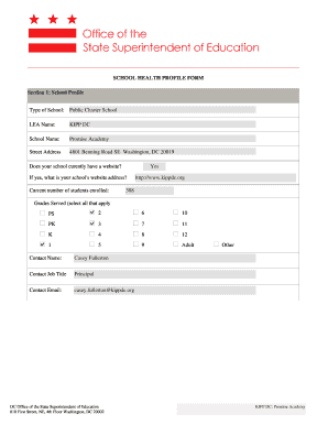 School Health Profile Form