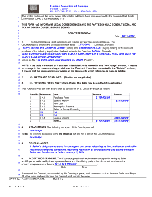 Colorado Real Estate Counterproposal