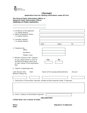 RTI Application Form