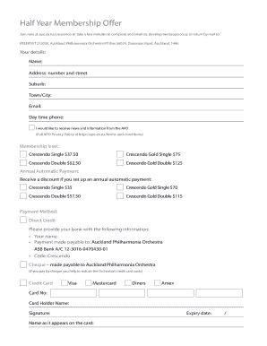 Auckland Philharmonia Orchestra Membership Application