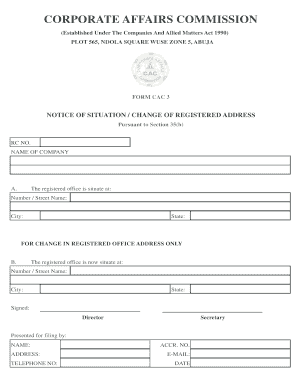 Notice of Situation/Change of Registered Address