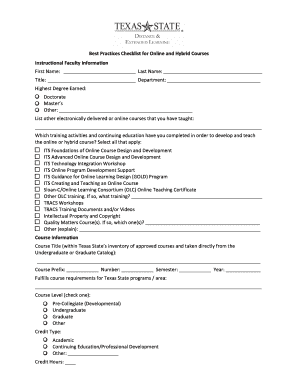 Online Course Best Practices Checklist