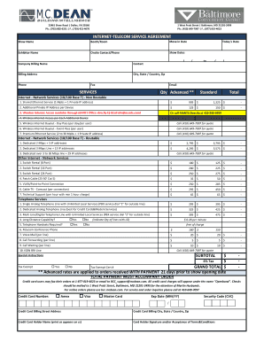 Internet-Telecom Service Agreement