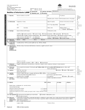 Formulaire de déclaration d'accident suisse