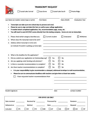Transcript Request Form