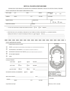Dental Examination Record Form